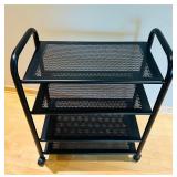 DR - 4-Tier Black Metal Rolling Utility Cart