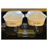 LR - Vintage CorningWare Blue Cornflower and Pyrex Bakeware Collection