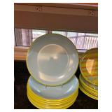 K - Colorful Melamine Dinnerware Set with Flatware, Placemats, Pitcher, and Bowl