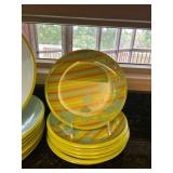 K - Colorful Melamine Dinnerware Set with Flatware, Placemats, Pitcher, and Bowl