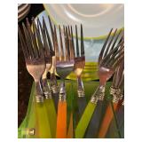 K - Colorful Melamine Dinnerware Set with Flatware, Placemats, Pitcher, and Bowl