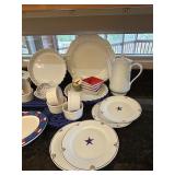 LR - Assorted Dinnerware and Serveware Collection with Plates, Bowls, and Trays