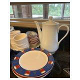 LR - Assorted Dinnerware and Serveware Collection with Plates, Bowls, and Trays