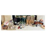 LR - Decorative Home Decor Collection with Figurines, Clocks, Shells, and Accents