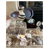 LR - Decorative Home Decor Collection with Figurines, Clocks, Shells, and Accents