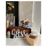 LR - Decorative Home Decor Collection with Figurines, Clocks, Shells, and Accents