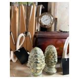 LR - Decorative Home Decor Collection with Figurines, Clocks, Shells, and Accents