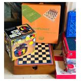 LR - Collection of 7 Board Games and Puzzles Including Monopoly, Battleship, and Chess