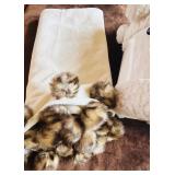 LR -Lot of 4 Plush Kids Throw Blankets with Faux Fur Pom-Poms