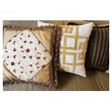 LR - Set of 9 Decorative Throw Pillows Assorted Patterns
