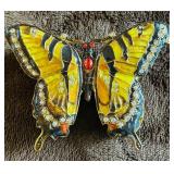 LR - Decorative Jeweled Butterfly Trinket Box with Yellow Enamel