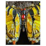 LR - Decorative Jeweled Butterfly Trinket Box with Yellow Enamel