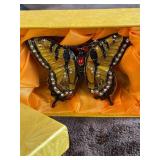LR - Decorative Jeweled Butterfly Trinket Box with Yellow Enamel