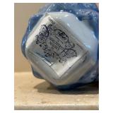 LR - Blue and White Porcelain Teapot and Cup Set with Floral Motif