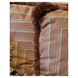 LR - Set of 7 Decorative Throw Pillows with Embroidery and Fringe