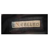 U - Excelled Black Leather Coat with Belt