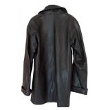 U - Vakko for Gallery Leather Coat Size Small