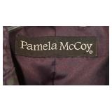 U - Pamela McCoy Shimmer Purple Belted Coat Size Small