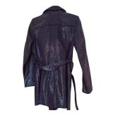 U - Pamela McCoy Shimmer Purple Belted Coat Size Small