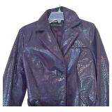 U - Pamela McCoy Shimmer Purple Belted Coat Size Small