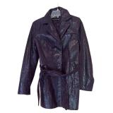 U - Pamela McCoy Shimmer Purple Belted Coat Size Small