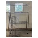 G - Six Shelf Metal Storage Rack on Casters