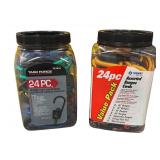 G - Lot of Organizational Storage Bins and 2 Packs of Assorted Bungee Cords