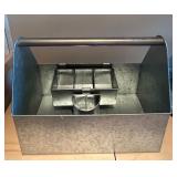 Galvanized Metal Organizer with Chalkboard and Bottle Opener and 3-Tier Serving Tray