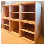 LL - Wooden Modular Storage Cubes with Adjustable Shelves, Set of 6