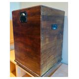 LL - Vintage Wooden Storage Chest with Metal Handles