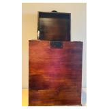 LL - Vintage Wooden Storage Chest with Metal Handles