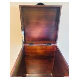 LL - Vintage Wooden Storage Chest with Metal Handles