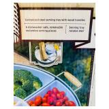 LL - Galvanized Lazy Susan Serving Tray with Removable Melamine Pieces