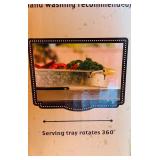 LL - Galvanized Lazy Susan Serving Tray with Removable Melamine Pieces