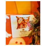 LL - Fall and Halloween Decor Bundle with Wreath, Cornucopia, Pumpkin Pinata, and Pillow Cover