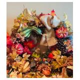 LL - Fall and Halloween Decor Bundle with Wreath, Cornucopia, Pumpkin Pinata, and Pillow Cover