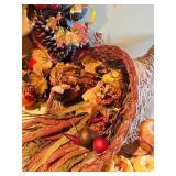 LL - Fall and Halloween Decor Bundle with Wreath, Cornucopia, Pumpkin Pinata, and Pillow Cover