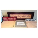 LL - Set of 4 Decorative Wall Signs with Quotes and Wood Frames