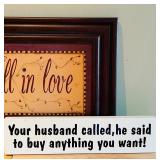 LL - Set of 4 Decorative Wall Signs with Quotes and Wood Frames