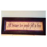 LL - Set of 4 Decorative Wall Signs with Quotes and Wood Frames