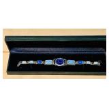 LL  - Sajen 925 Sterling Silver Quartz Watch with Blue Lapis and Moonstone Accents