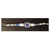 LL  - Sajen 925 Sterling Silver Quartz Watch with Blue Lapis and Moonstone Accents