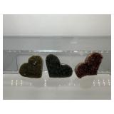 Druzy Quartz Hearts Lot of 7(smoky, amethyst) 160 gm./5.6 oz.