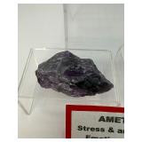 Amethyst Geode lot of 3: heart geode 328 gm./11.6 oz., geode piece 122 gm/4.3 oz., raw point 42 gm./1.5 oz.