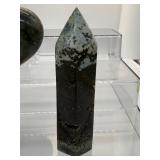 Ocean Jasper Polished Misc. Lot of 3: Heart 466gm/1 lb., Generator/tower 259gm/9.1oz., Palmstone with pink 153gm/5.4oz.