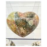 Ocean Jasper Polished Misc Lot of 3: Heart 195 gm./7 oz., Gallet 136 gm./4 oz., gallet 115 gm/4 oz.