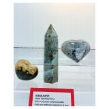 Ocean Jasper Polished Lot of 3: Generator 381 gm./13.4 oz., Heart 339 gm./12 oz., Heart 173 gm./6.1 oz.