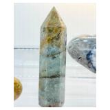 Ocean Jasper Polished Lot of 3: Generator 381 gm./13.4 oz., Heart 339 gm./12 oz., Heart 173 gm./6.1 oz.