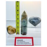 Ocean Jasper Polished Lot of 3: Generator 381 gm./13.4 oz., Heart 339 gm./12 oz., Heart 173 gm./6.1 oz.