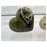 Ocean Jasper Polished Hearts Lot of 5: 287 gm./10 oz., 240 gm./8.5 oz., 107 gm./3.8 oz., 89 gm./3.1 oz., 39 gm./1.4 oz. Total Lot Weight: 3/4 kilo/1.7 lb.: